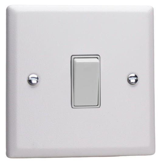 Varilight 1-Gang 20A Double Pole Rocker Switch in Urban Chalk White w/ White