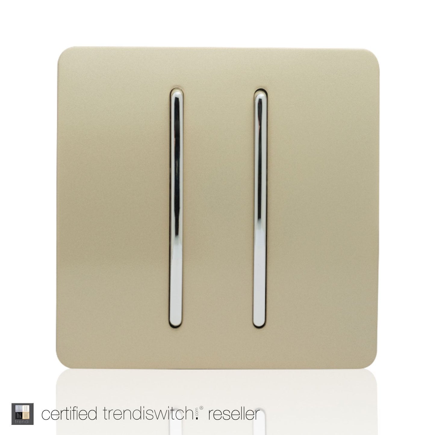 Trendi 2 Gang Retractive Home Automation Switch in Gold
