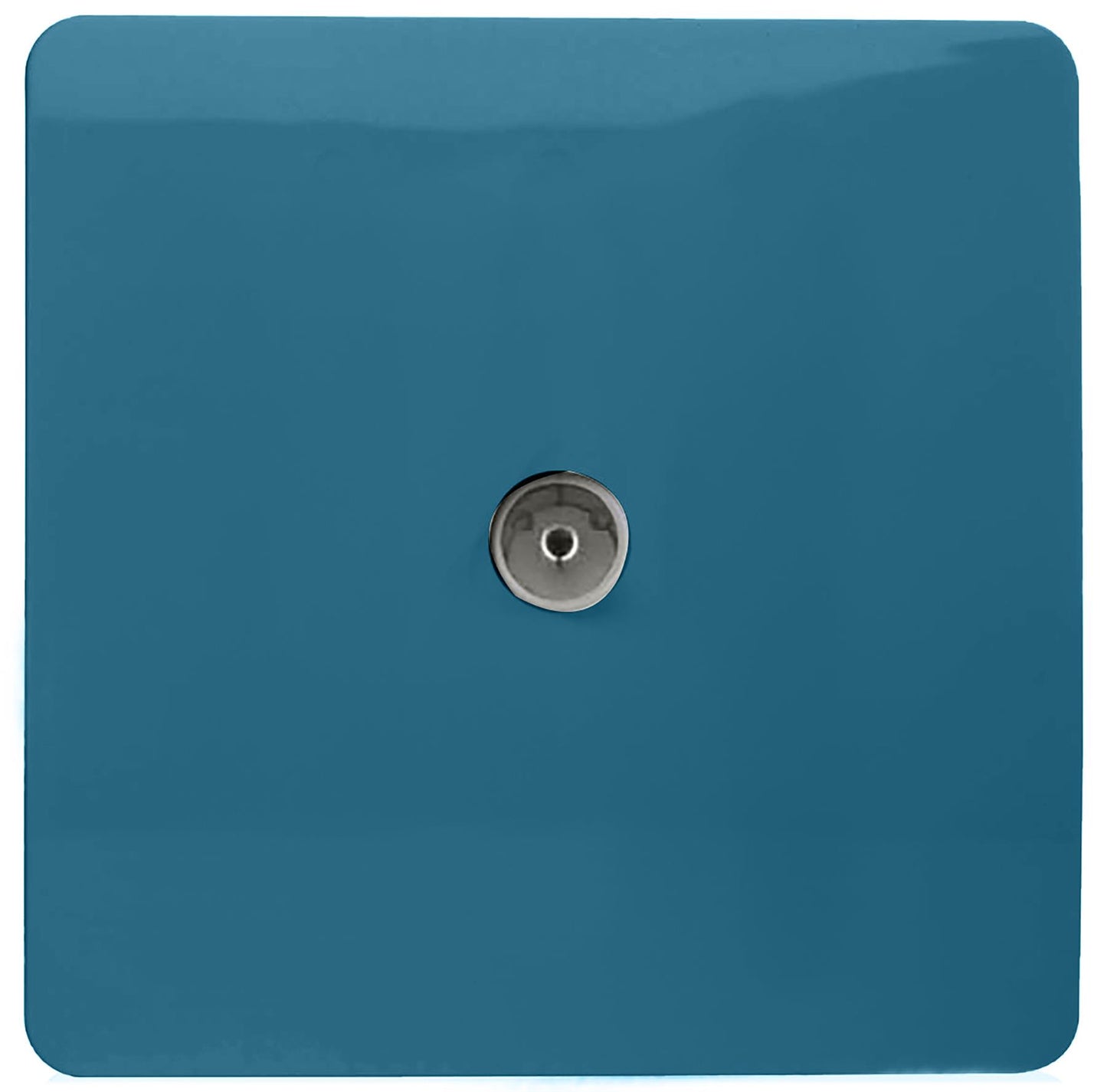 Trendi Artistic Modern Glossy Tactile TV Socket Ocean Blue