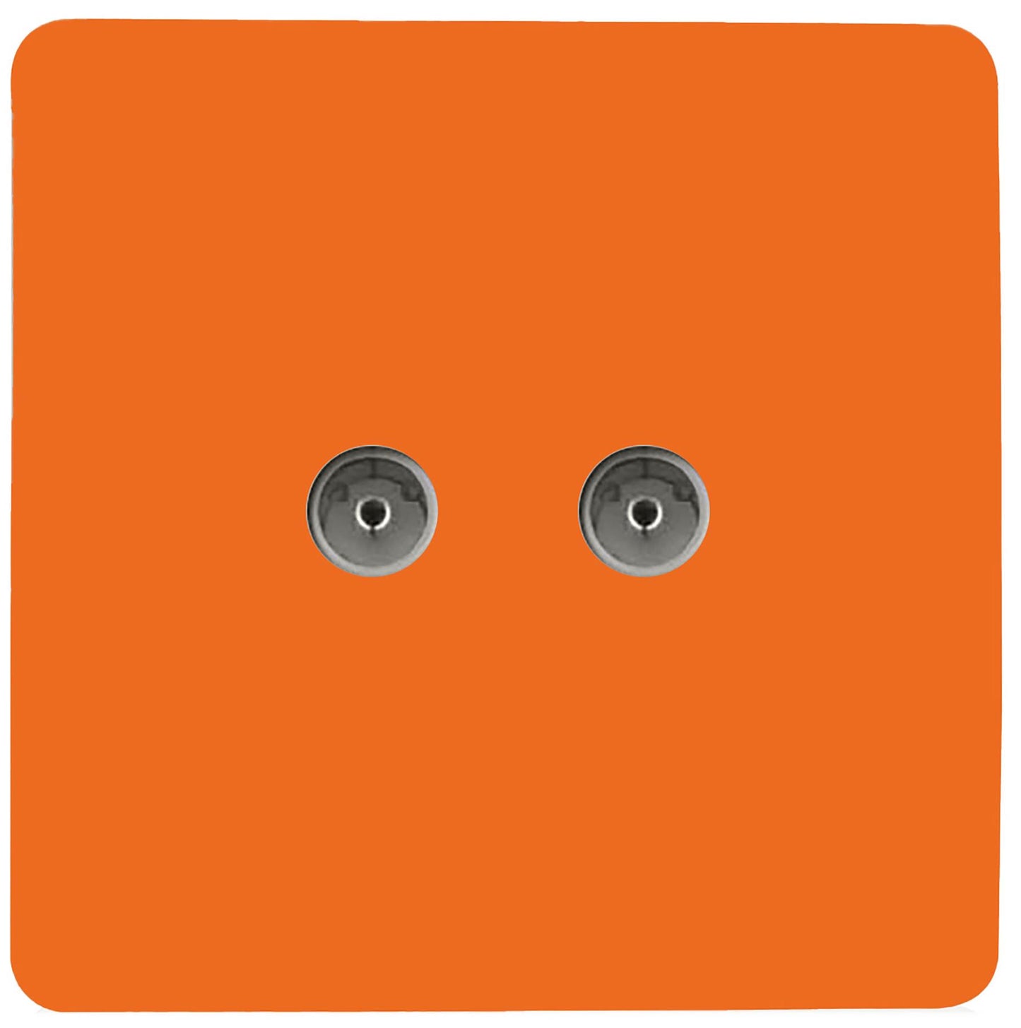 Trendi Artistic Modern Glossy Tactile 2 Gang TV Socket Orange