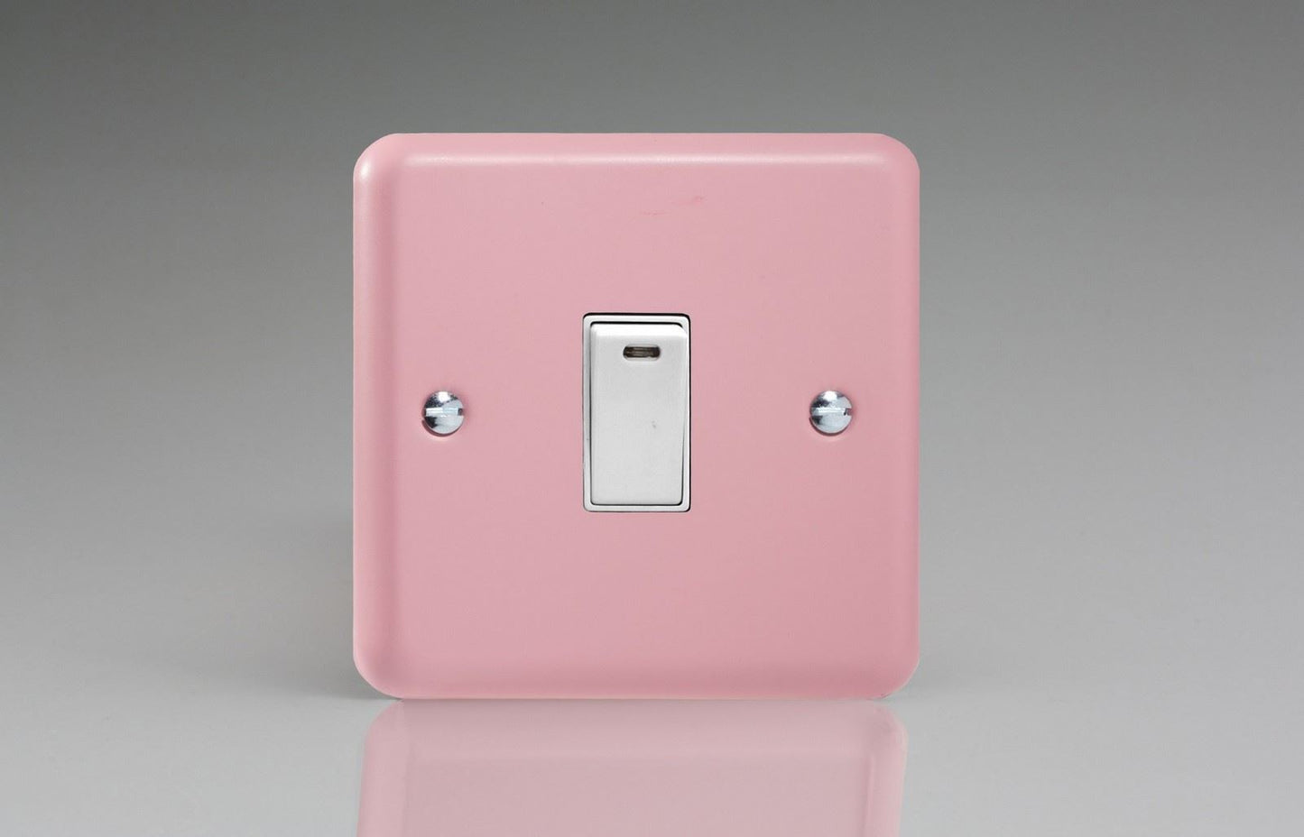 Varilight Pastel 1 Gang 20A Double Pole Rocker Light Switch + Neon Indicator Light Rose Pink XY20NW.