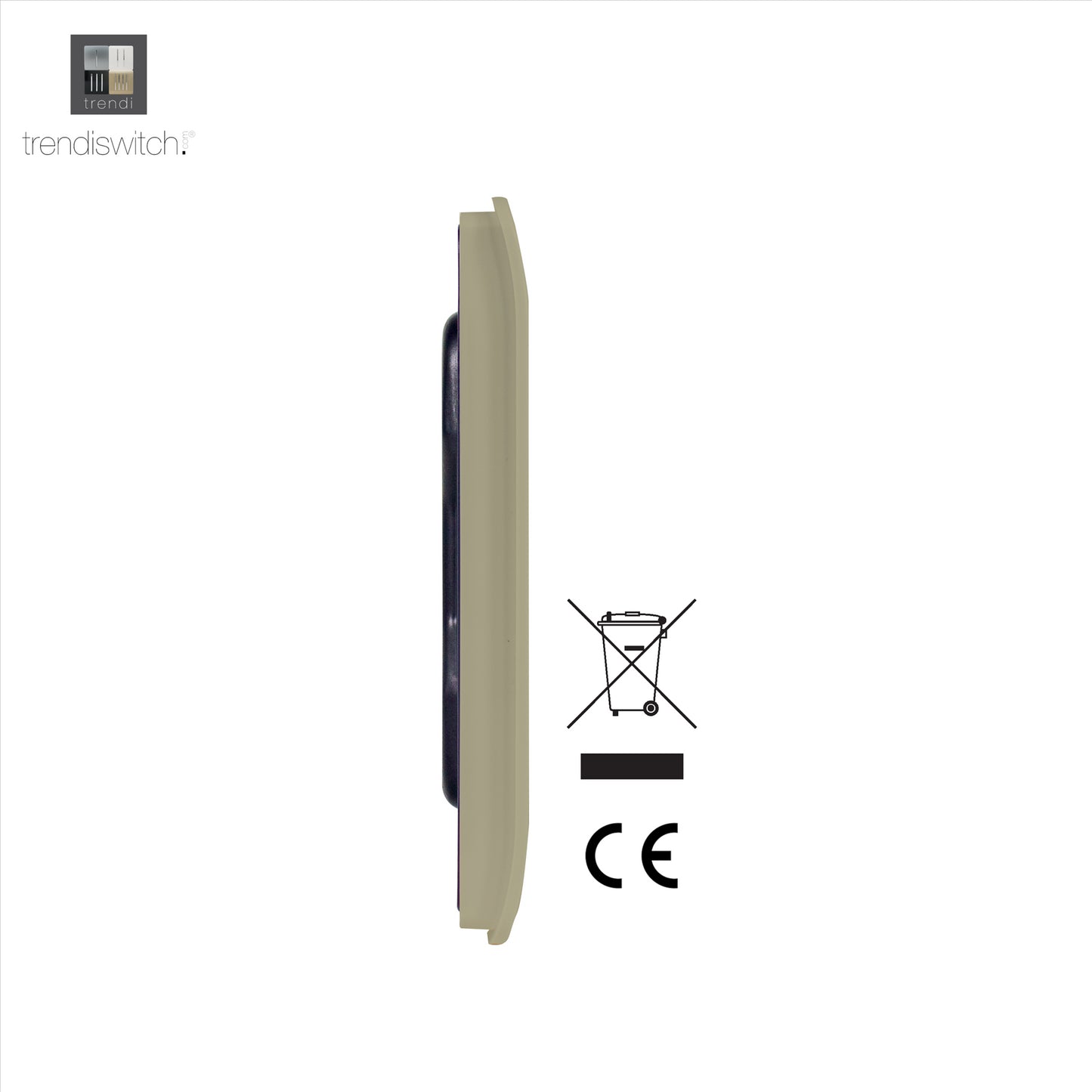 Trendi Switch Artistic Modern Glossy Decorative Screwless Standard Single Wall Blanking Plate for Electrical Sockets, Outlet with Screws in Champagne Gold - ART-BLKGO