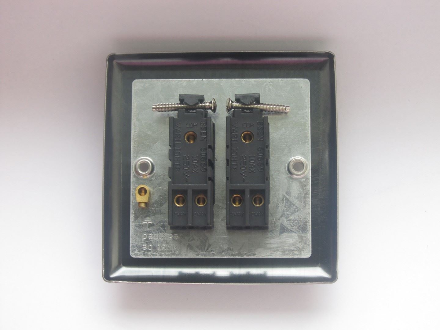 Varilight 2 Gang 10A 1 or 2 Way Dolly Toggle Light Switch Iridium Black XIT2