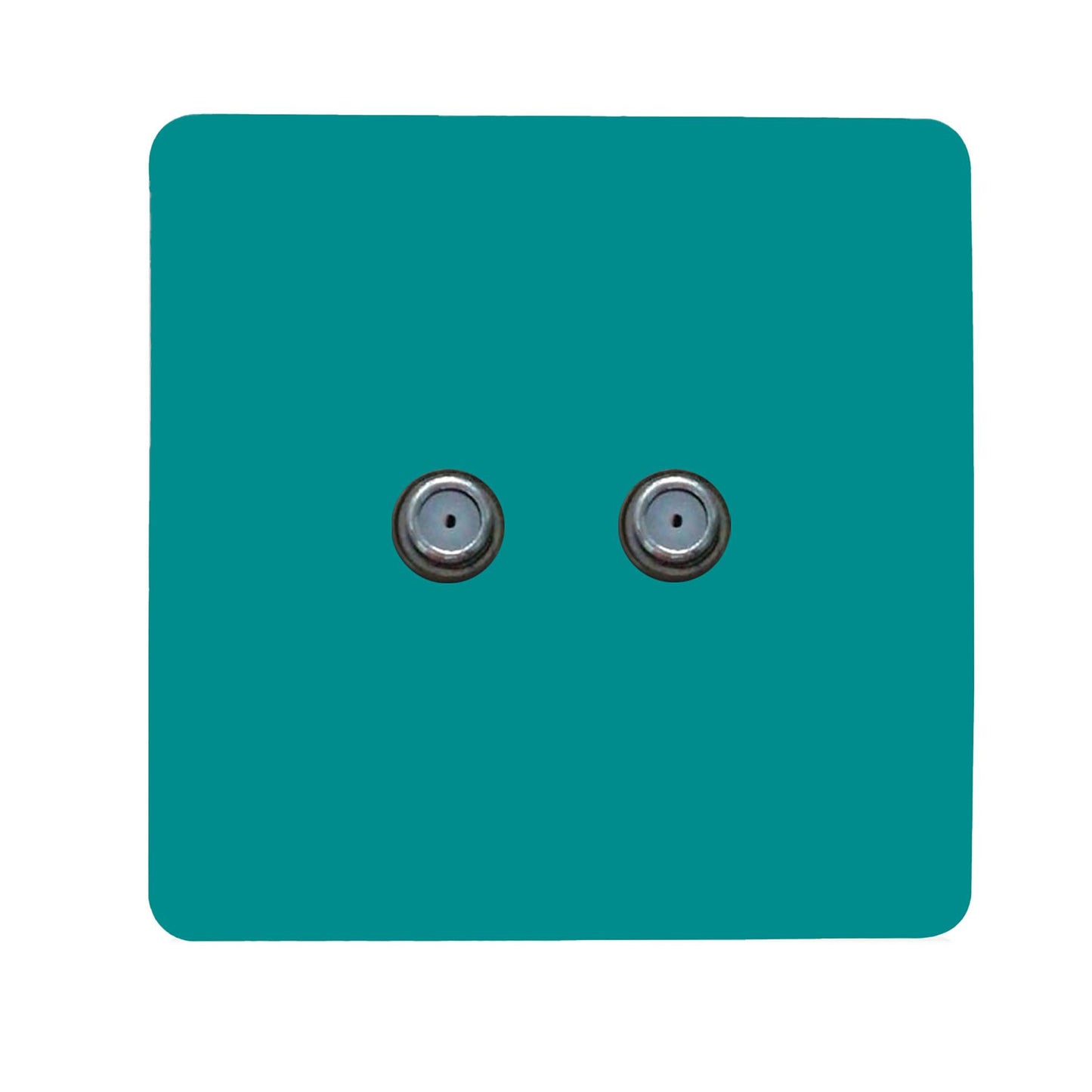Trendi Switch 2 Gang Male F-Type Satellite Television Socket in Bright Teal