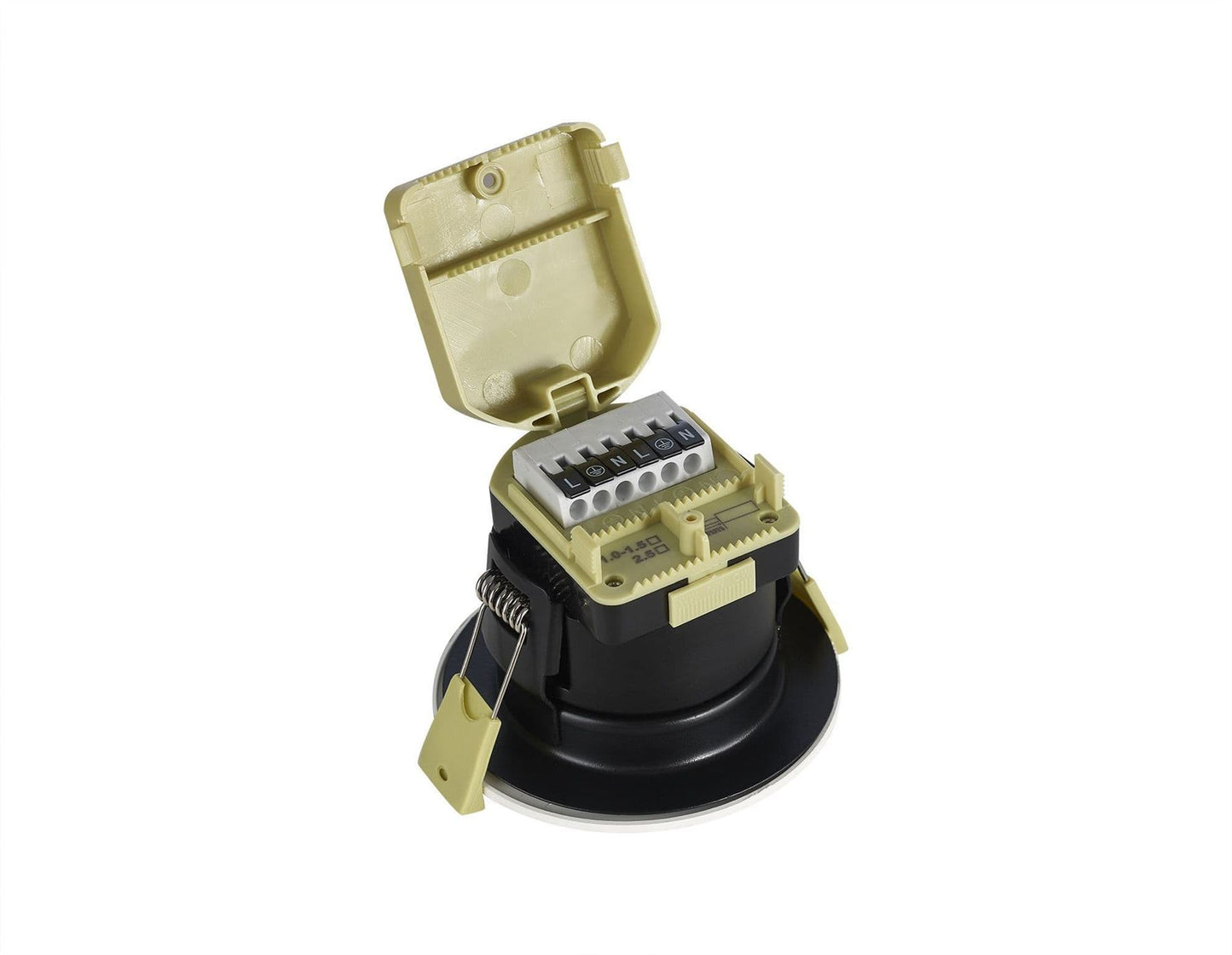 Trendi Switch Dimmable IP65 CCT LED Fire Rated Downlight in Piano Black