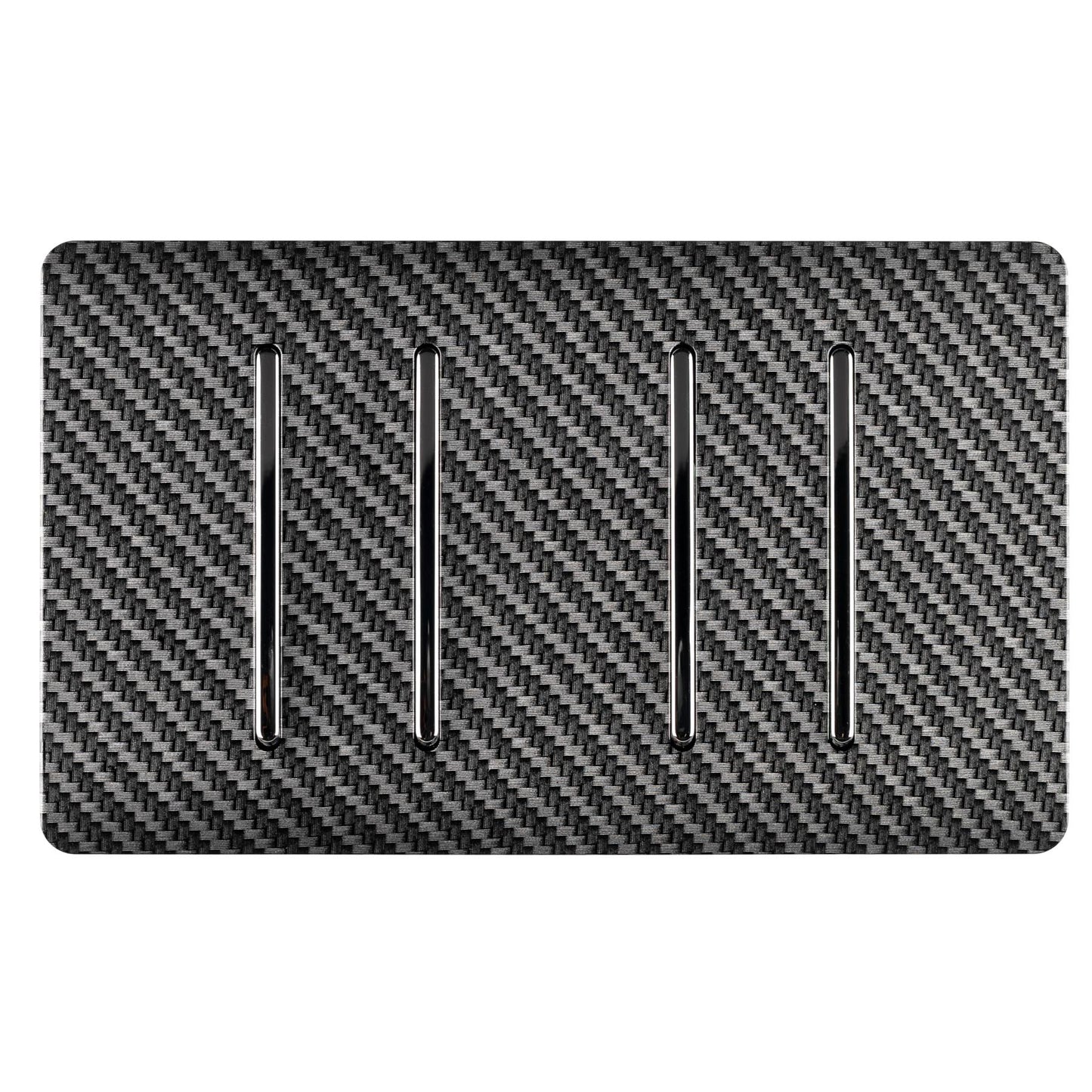 Trendi Switch 4 Gang 1 or 2 Way Modern Designer Light Switch in Carbon Fibre