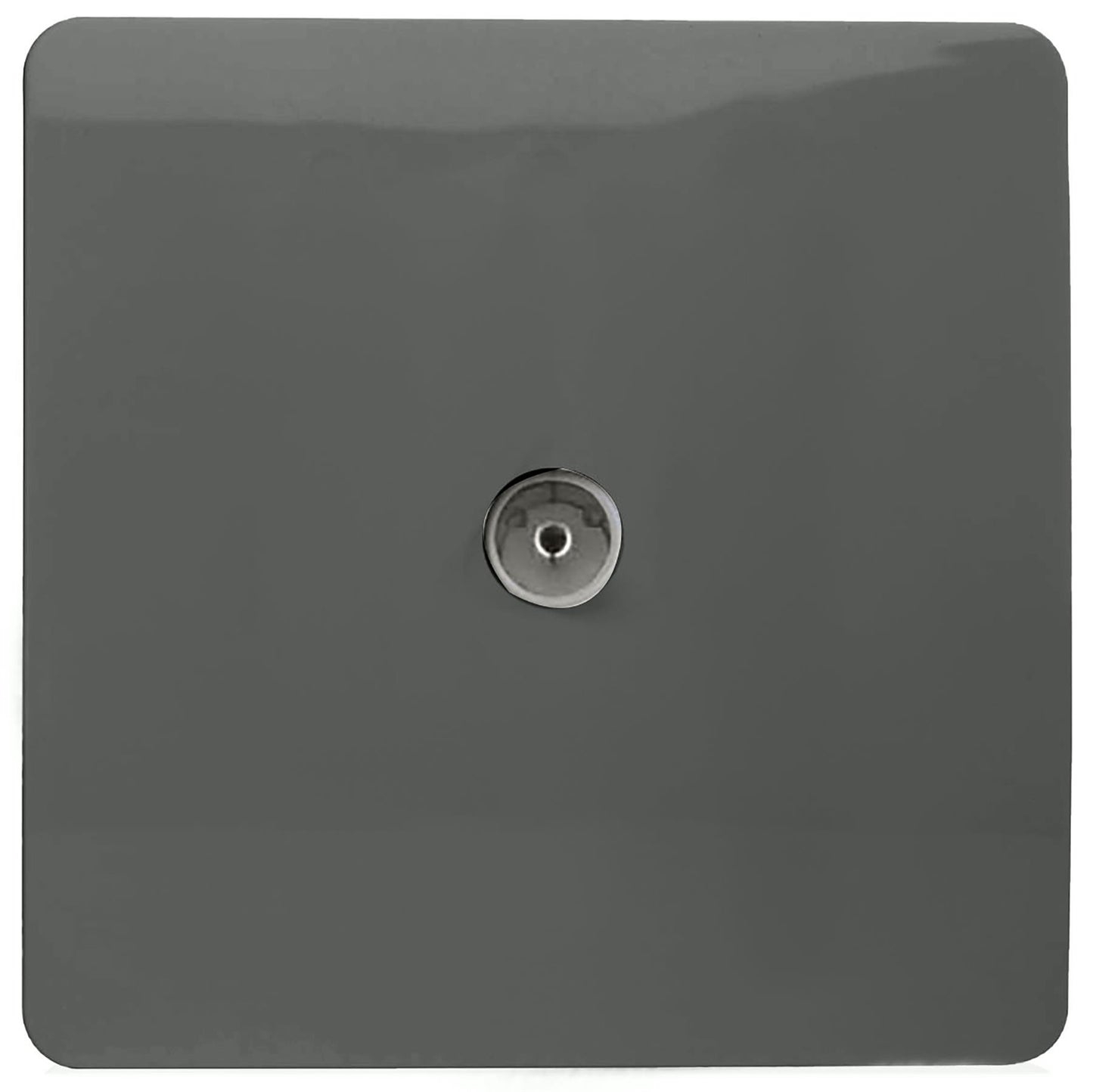 Trendi Artistic Modern Glossy Tactile TV Socket Charcoal