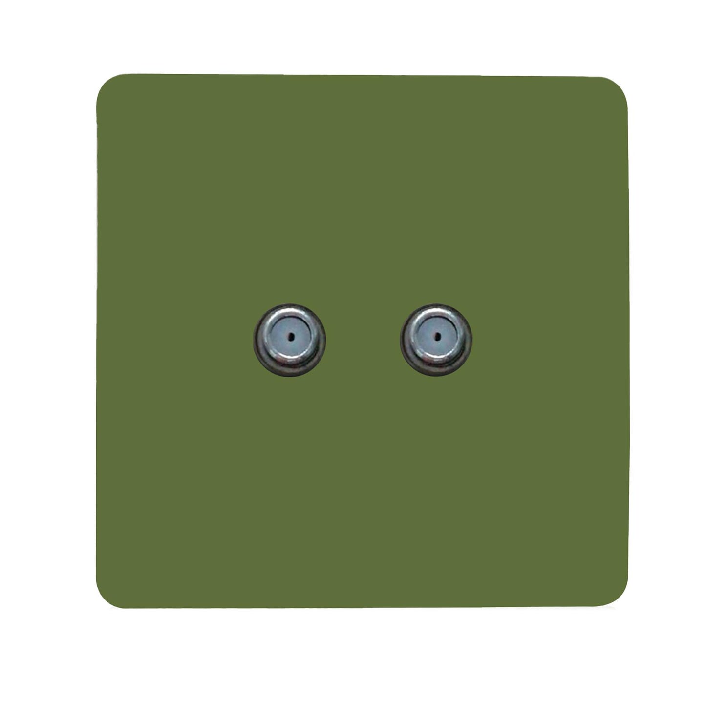 Trendi Switch 2 Gang Male F-Type Satellite Television Socket in Moss Green