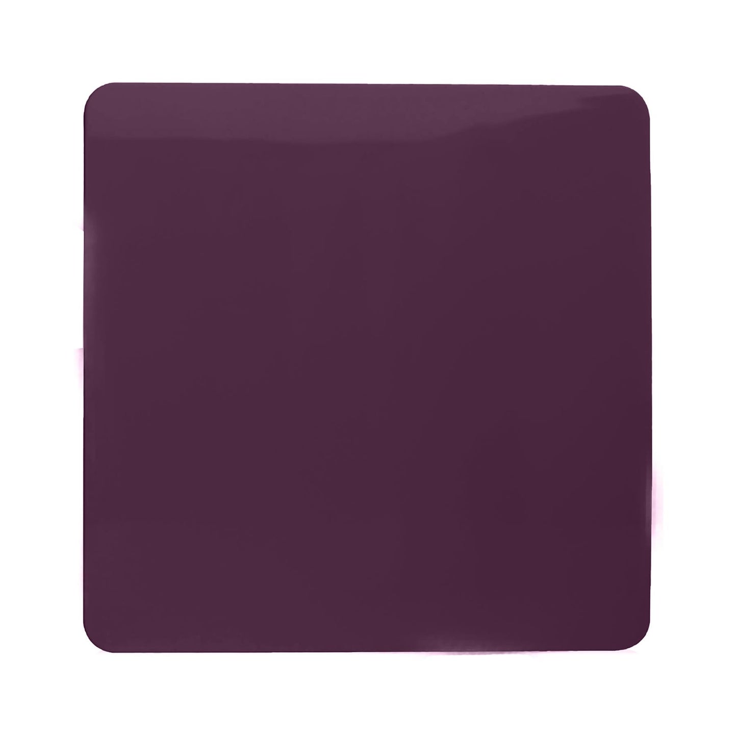 Trendi Switch Artistic Modern Glossy Decorative Screwless Standard Single Wall Blanking Plate for Electrical Sockets, Outlet with Screws in Plum Purple - ART-BLKPL