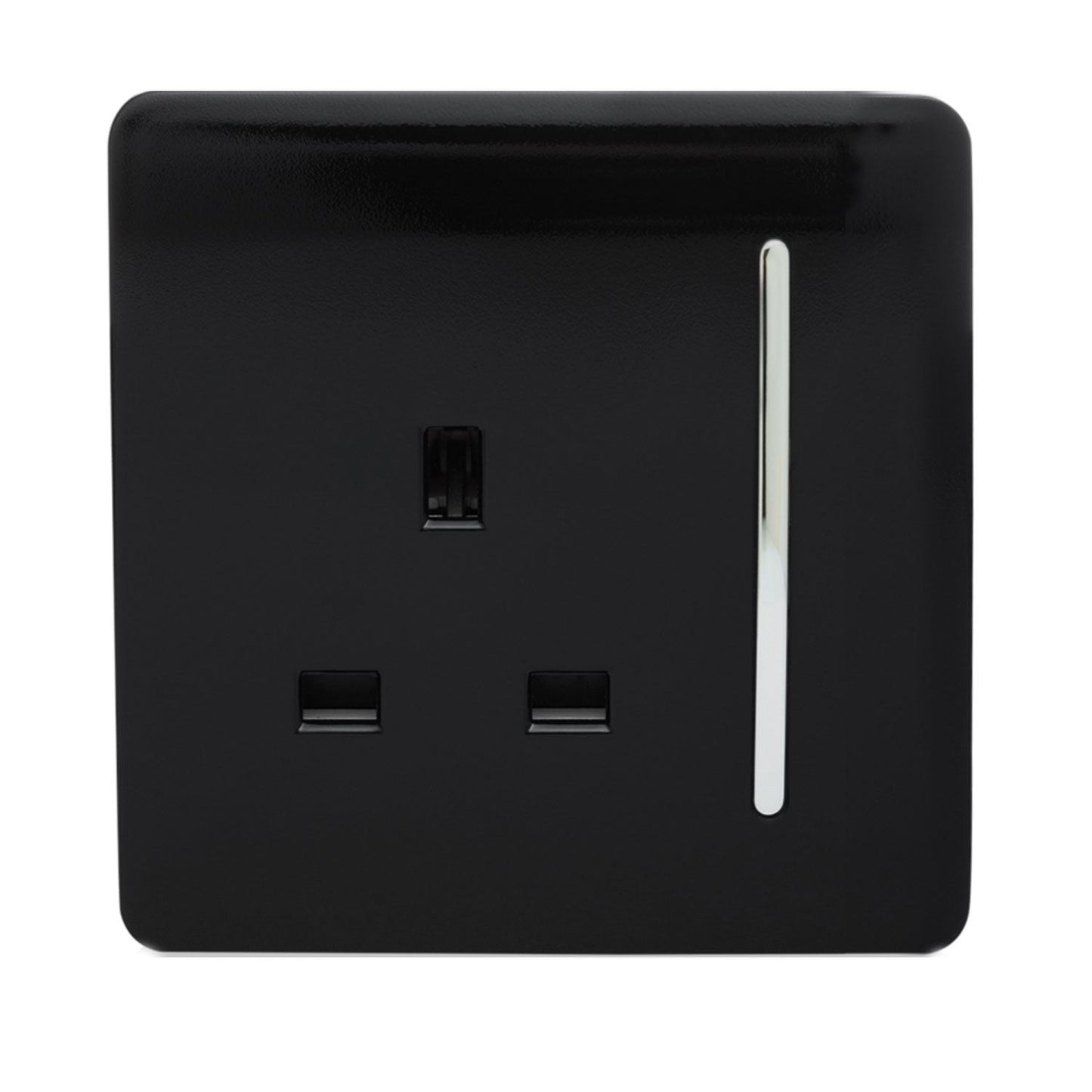 Trendi 1 Gang Artistic Modern 13 Amp Switched Plug Socket Black ART-SKT13BK