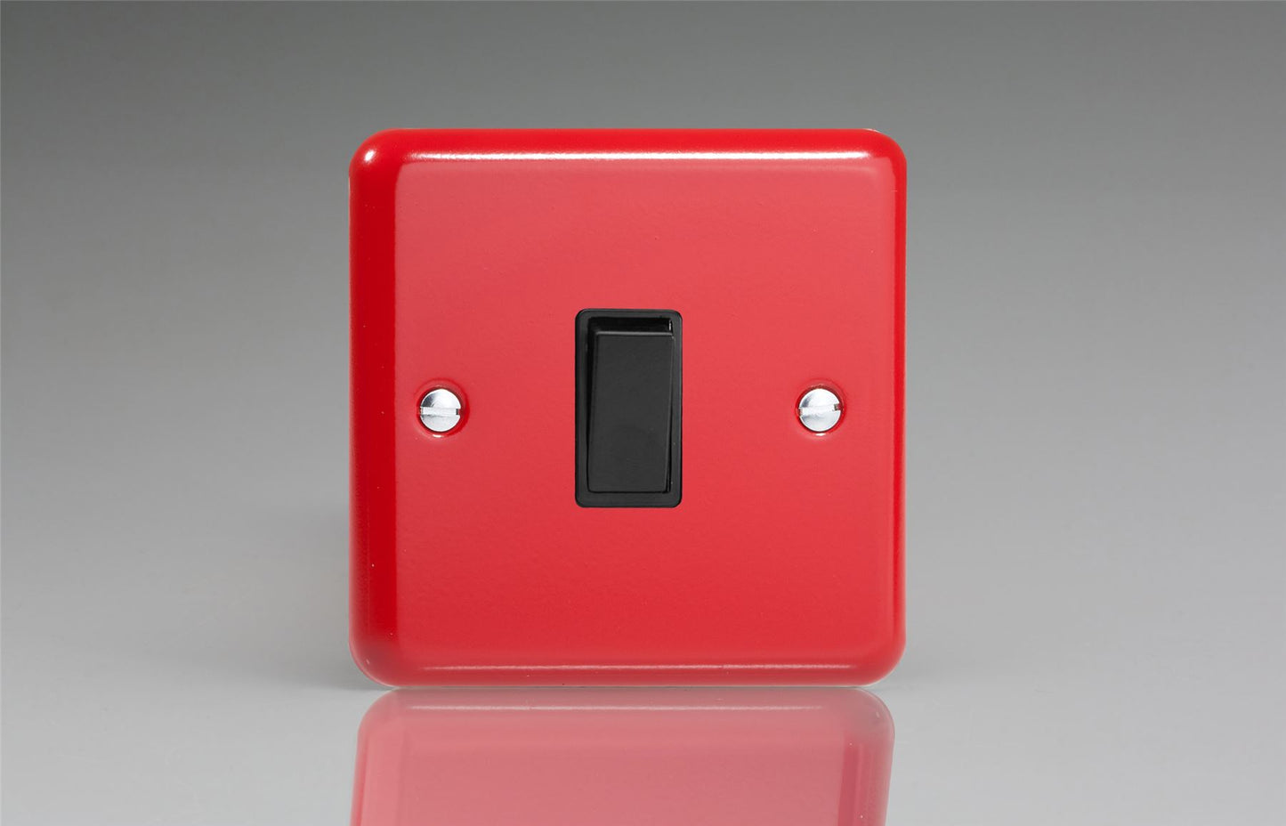 Varilight 1 Gang 1 or 2 Way 10A Rocker Light Switch Pillarbox Red with Black Insert - XY1B.PR