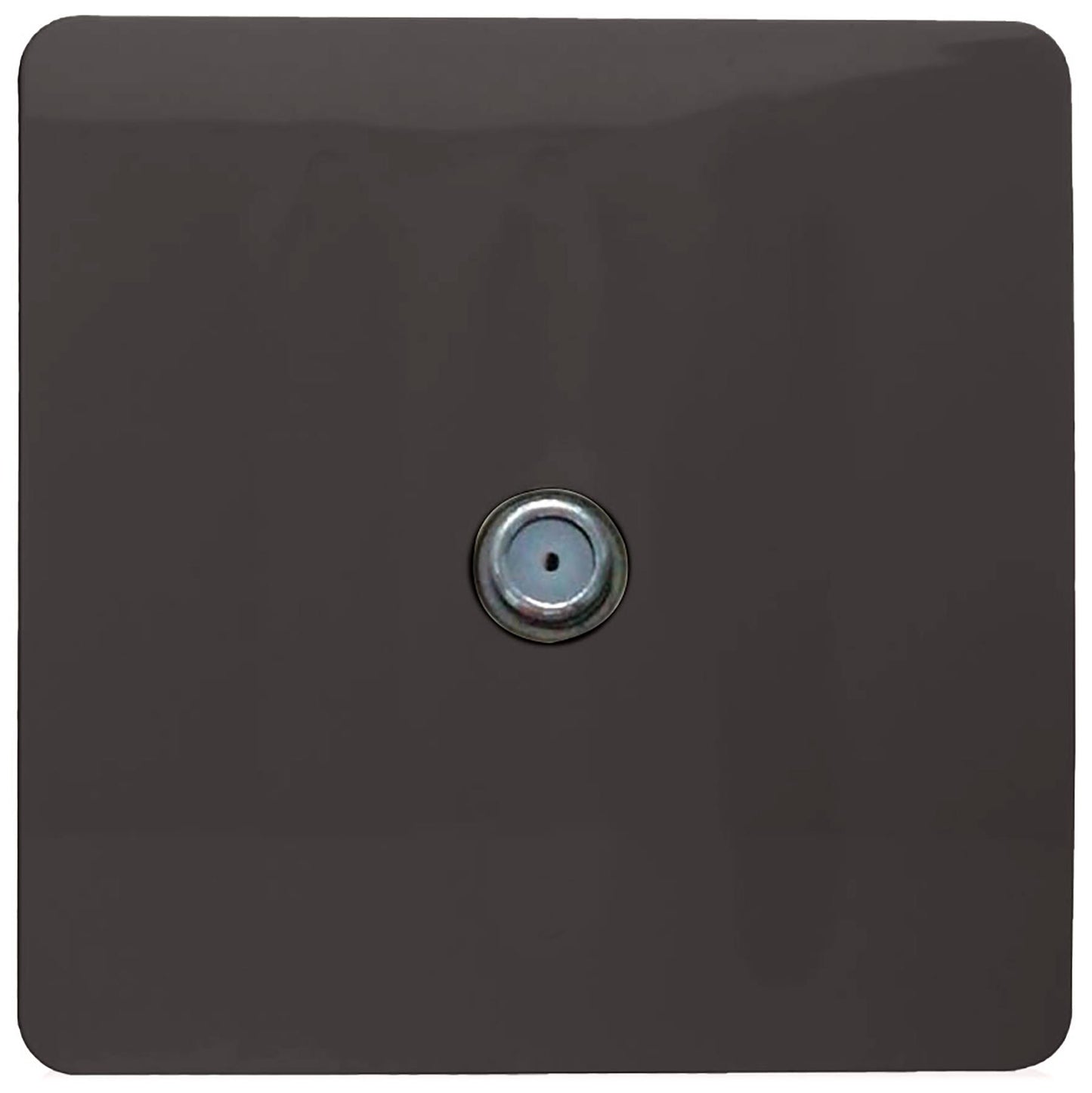Trendi 1 Gang Artistic Modern Glossy Screwless Television Satellite Socket Dark Brown