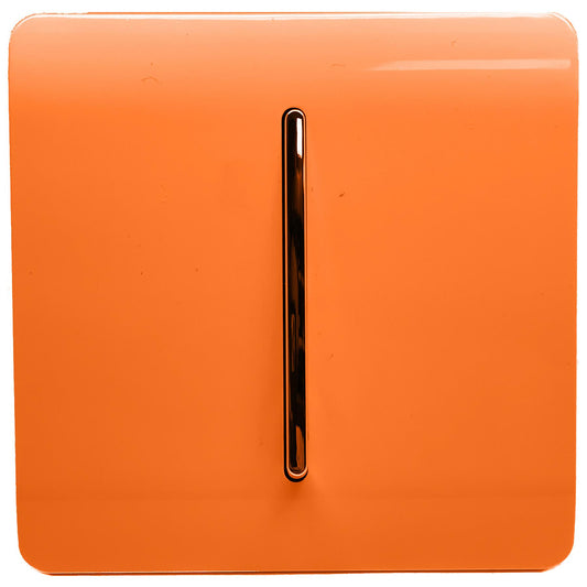 Trendi 1 Gang 2 Way 10 Amp Rocker Chrome Light Switch Glossy Orange