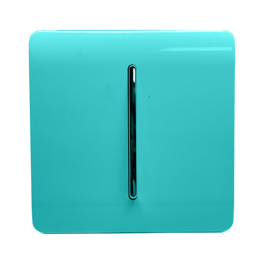 Trendi Artistic Modern Glossy Tactile Auto Retractive Door Bell Switch Bright Teal