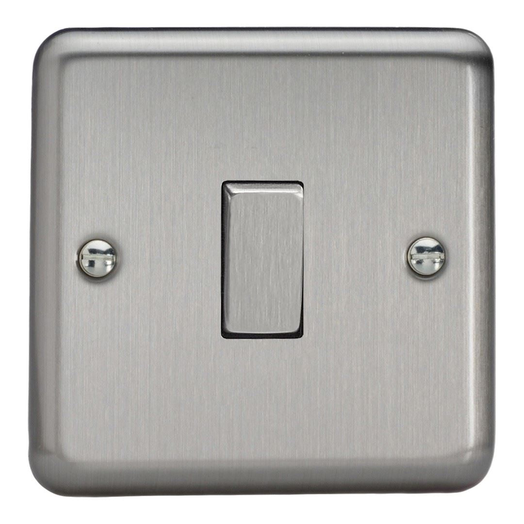 Varilight 1 Gang Intermediate 10A Rocker Light Switch Brushed Matt Chrome Dec Switch XS7D