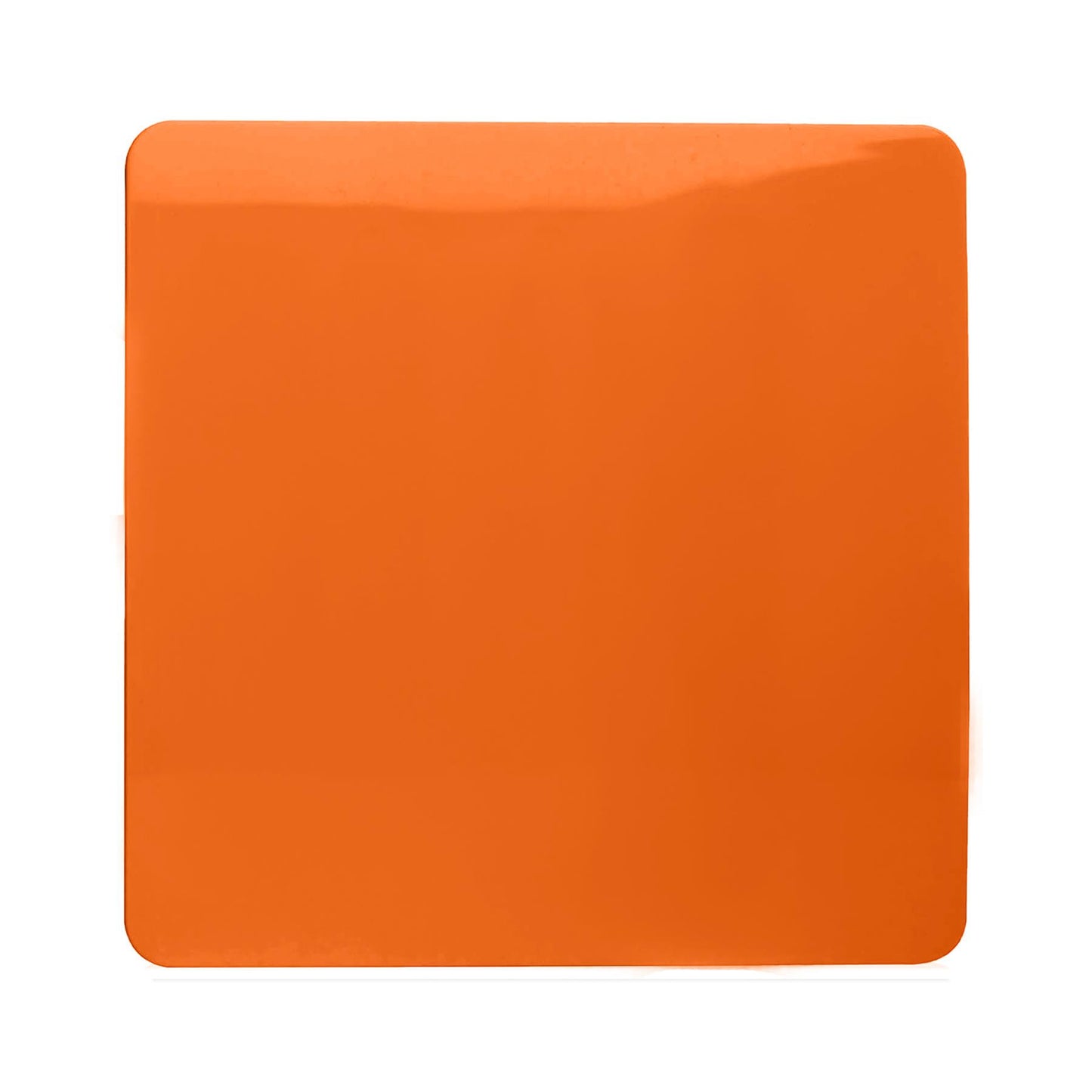 Trendi Switch Artistic Modern Glossy Decorative Screwless Standard Single Wall Blanking Plate for Electrical Sockets, Outlet with Screws in Sunset Orange - ART-BLKOR