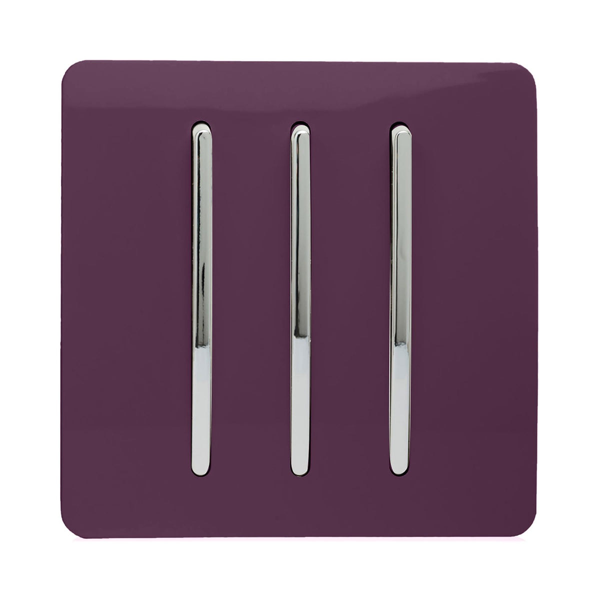 Trendi Trendi 3 Gang 2 way 240V Screwless Raised Front Plate Plastic Artistic ...