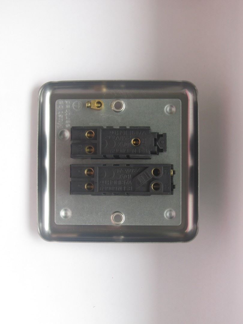 Varilight 2 Gang (1 x Int & 1 x 1 or 2 Way) 10A Rocker Light Switch Brushed Matt Chrome Dec Switch XS71D