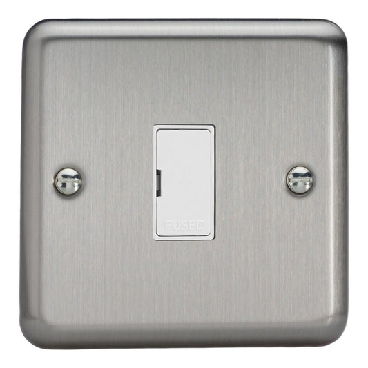 Varilight 13A Unswitched Fused Spur Matt Chrome White Insert XS6UW