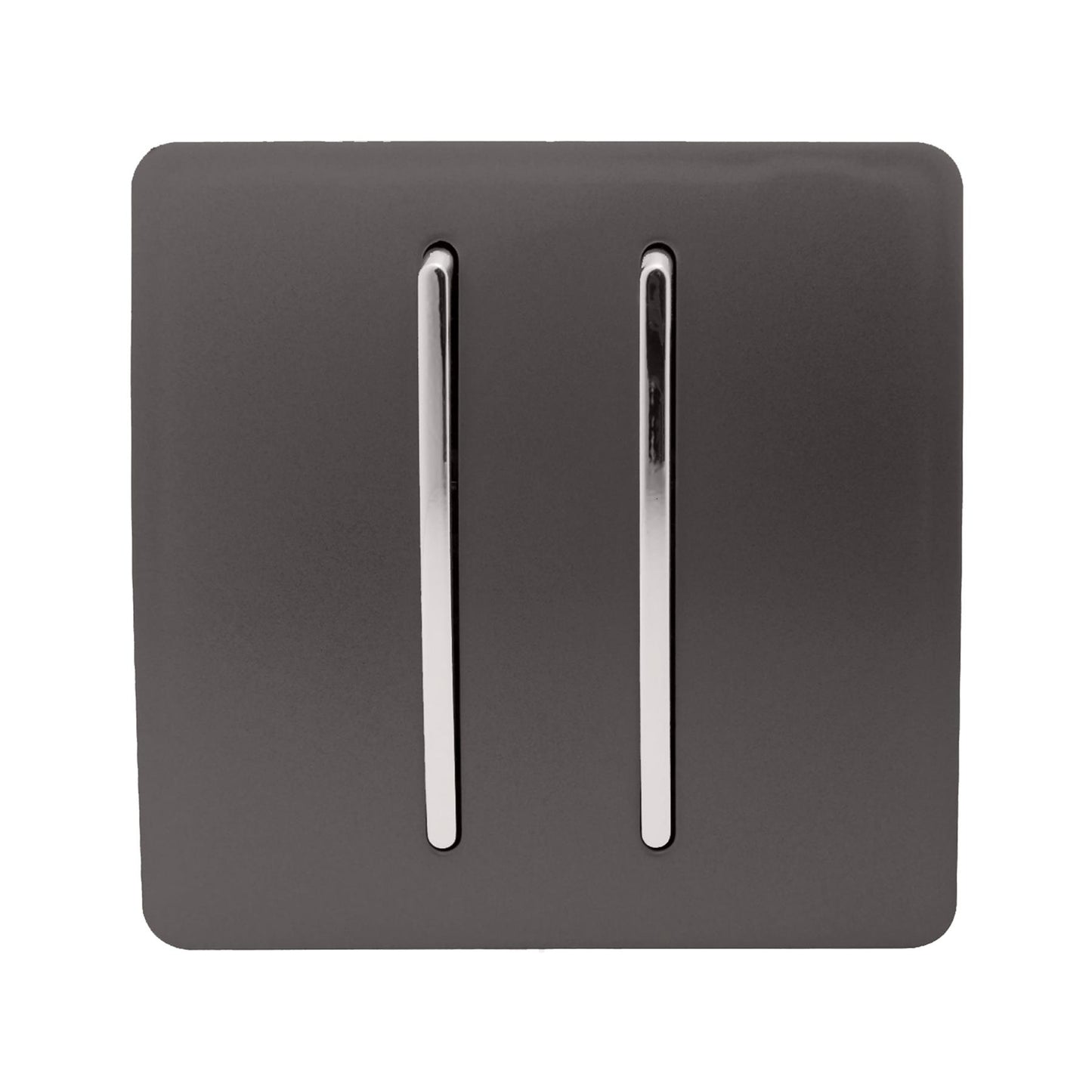 Trendi Artistic Modern Glossy Tactile Auto Retractive 2 Door Bell Switch Dark Brown