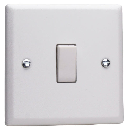 Varilight 1-Gang 10A 1- or 2-Way Rocker Switch in Urban Chalk White w/ White
