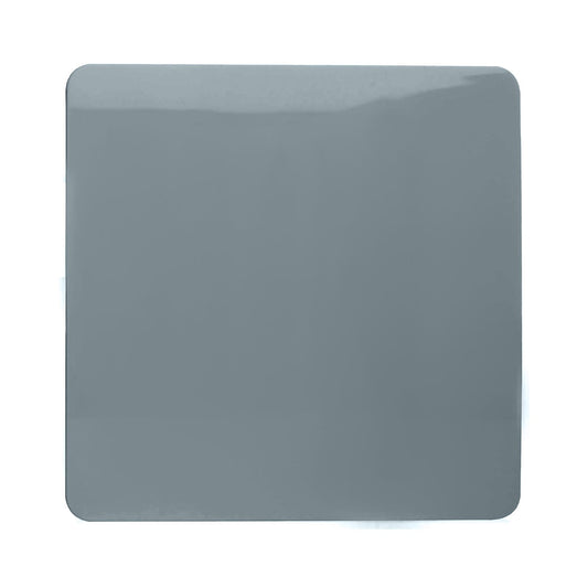 Trendi Switch Artistic Modern Glossy Decorative Screwless Standard Single Wall Blanking Plate for Electrical Sockets, Outlet with Screws in Cool Grey - ART-BLKCG