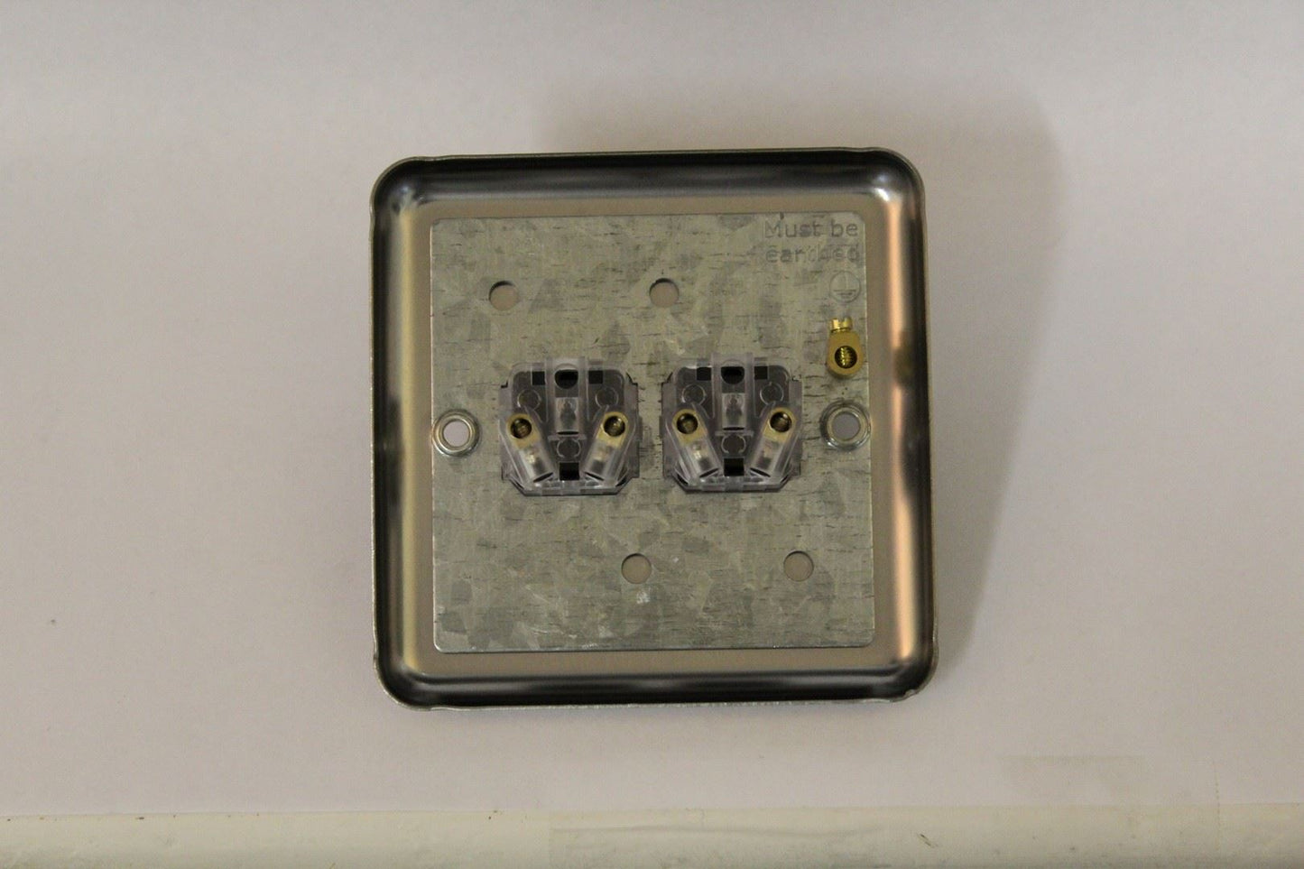 Varilight 2-Gang 6A 1-Way Push-to-Make Momentary Switch in Standard plate Matt Chrome - XSM2