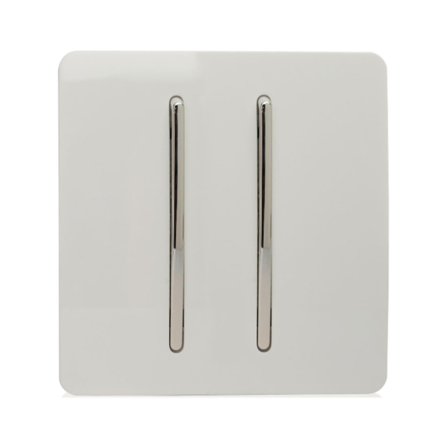 Trendi Artistic Modern Auto Retractive 2 Door Bell Switch White ART-2DBWH
