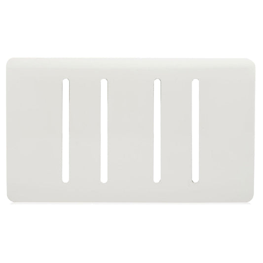 Trendi Switch 4 Gang Spare Twin Faceplate for Modern Designer Light Switch in Ice White