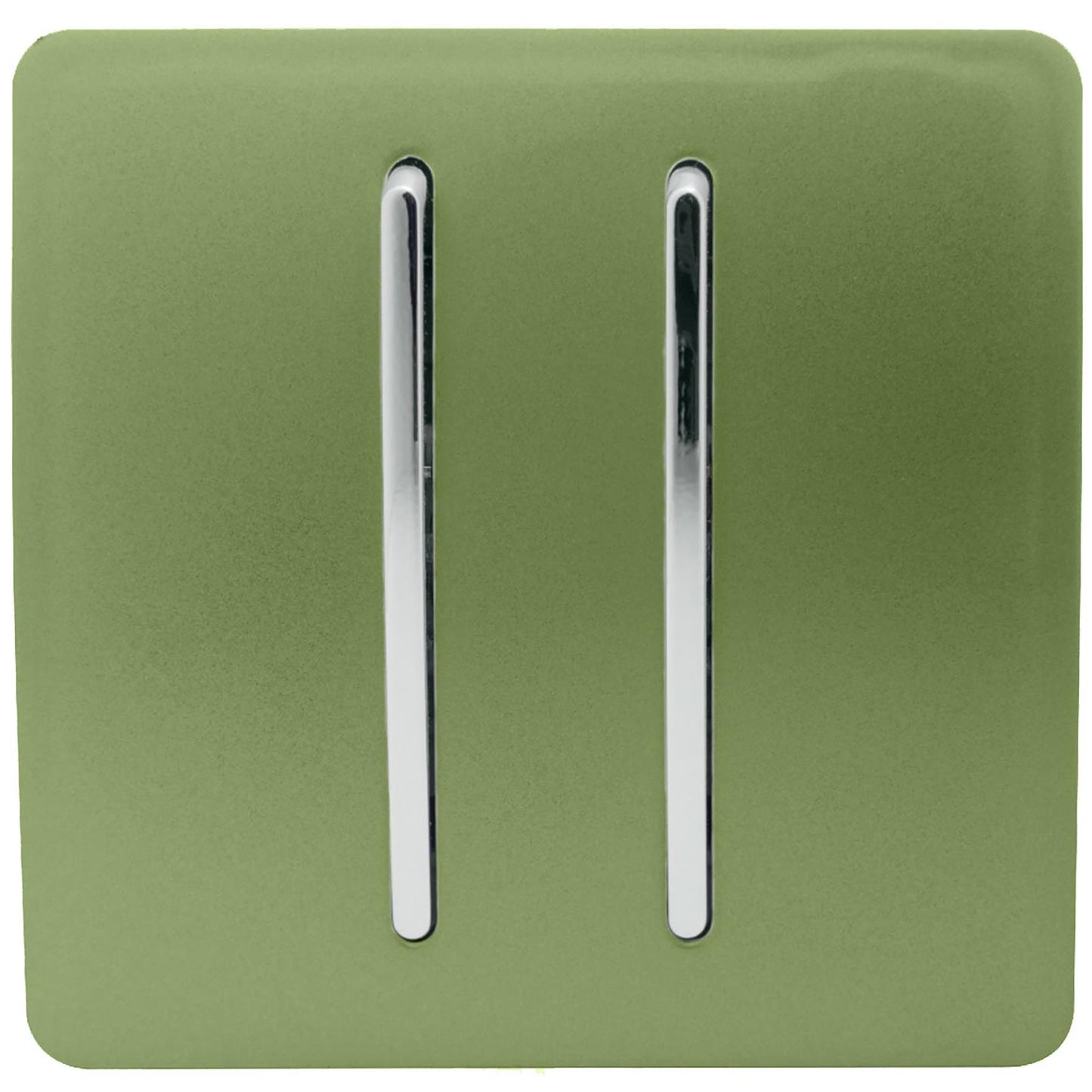 Trendi Artistic Modern Glossy Tactile Auto Retractive 2 Door Bell Switch Moss Green