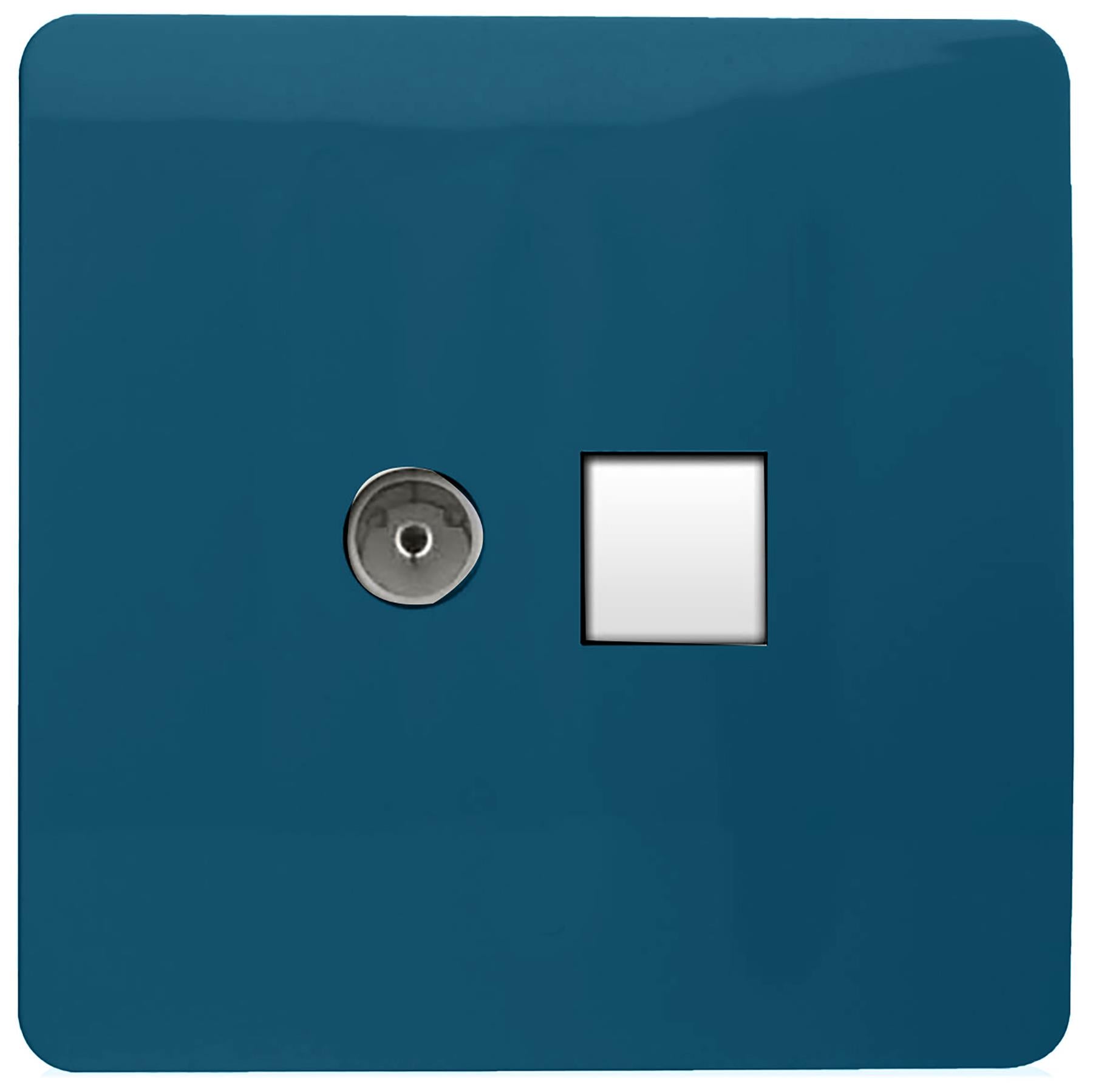 Trendi Trendi Modern Glossy Tactile TV Co-axial Socket+RJ45 Cat 5e&Cat 6 PC E ...