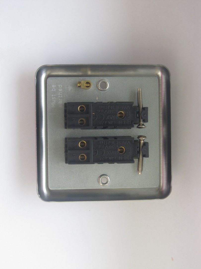 Varilight 2 Gang 10A 1 or 2 Way Dolly Toggle Light Switch Brushed Matt Chrome XST2