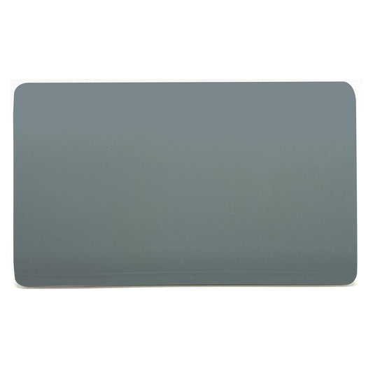 Trendi Switch Artistic Modern Glossy Decorative Screwless Standard Double Wall Blanking Plate for Electrical Sockets, Outlet with Screws in Cool Grey - ART-2BLKCG