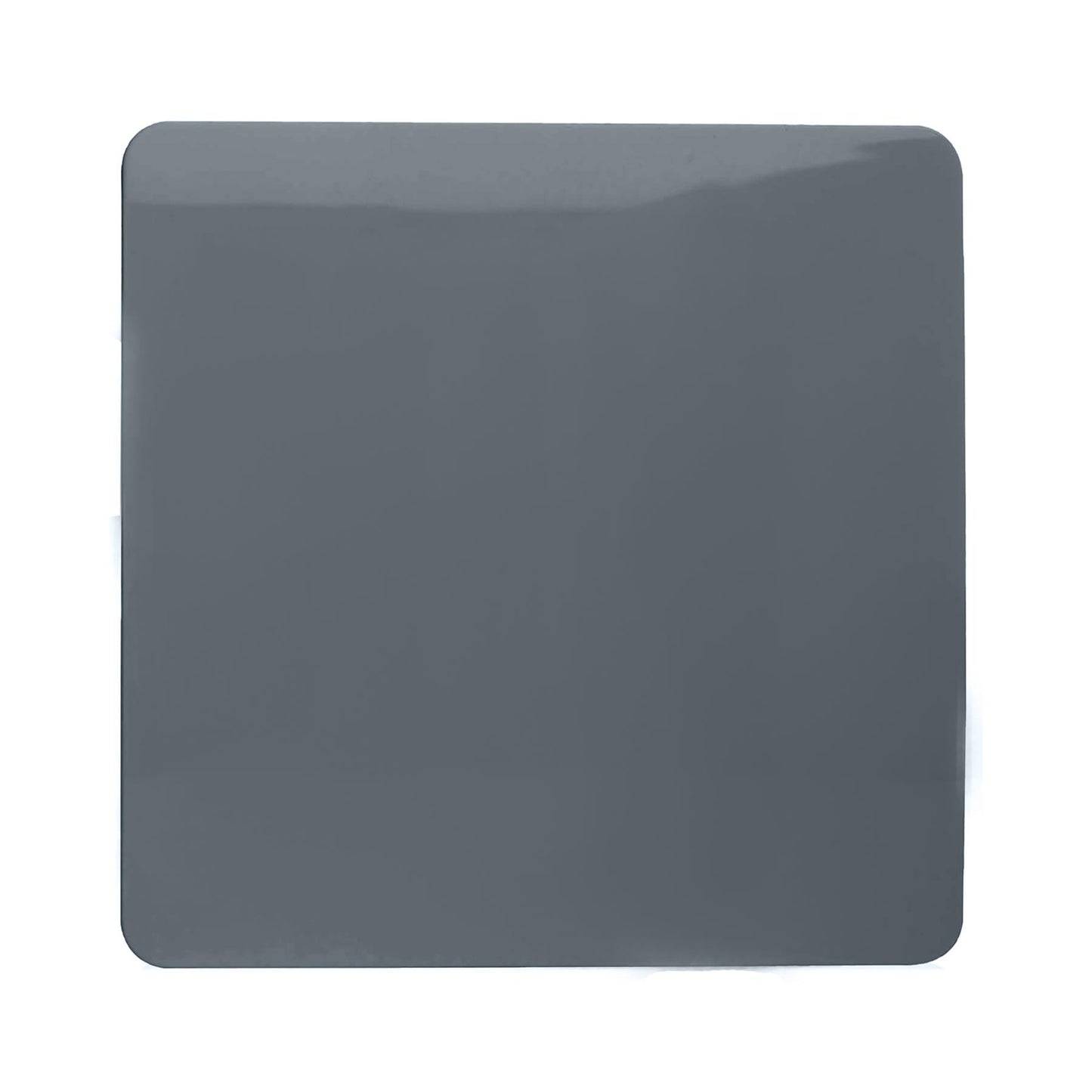 Trendi Switch Artistic Modern Glossy Decorative Screwless Standard Single Wall Blanking Plate for Electrical Sockets, Outlet with Screws in Warm Grey - ART-BLKWG