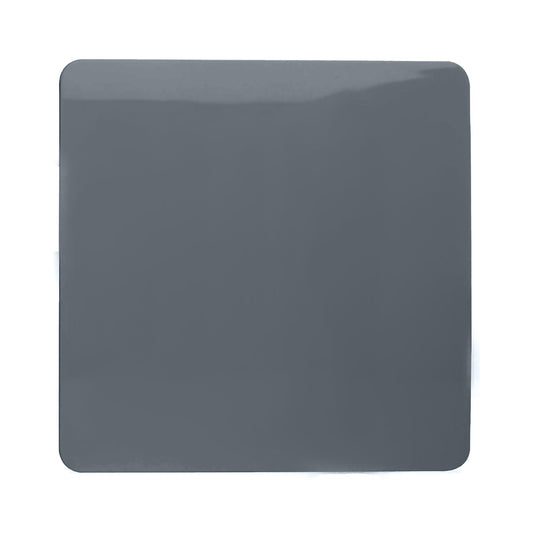 Trendi Switch Artistic Modern Glossy Decorative Screwless Standard Single Wall Blanking Plate for Electrical Sockets, Outlet with Screws in Warm Grey - ART-BLKWG