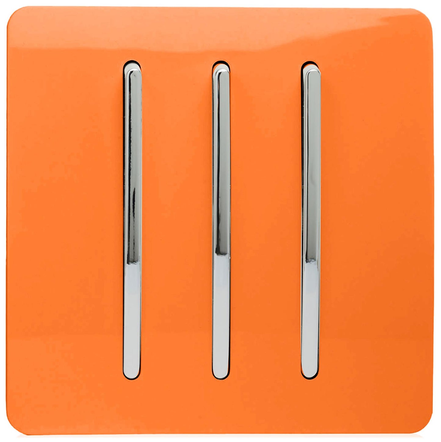Trendi 3 Gang 2 Way Artistic Modern Glossy 10 Amp Rocker Tactile Light Switch Orange