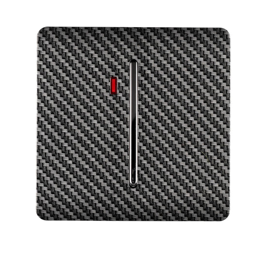 Trendi Switch 1 Gang 20 Amp Modern Designer Heavy Duty Rocker Switch in Carbon Fibre