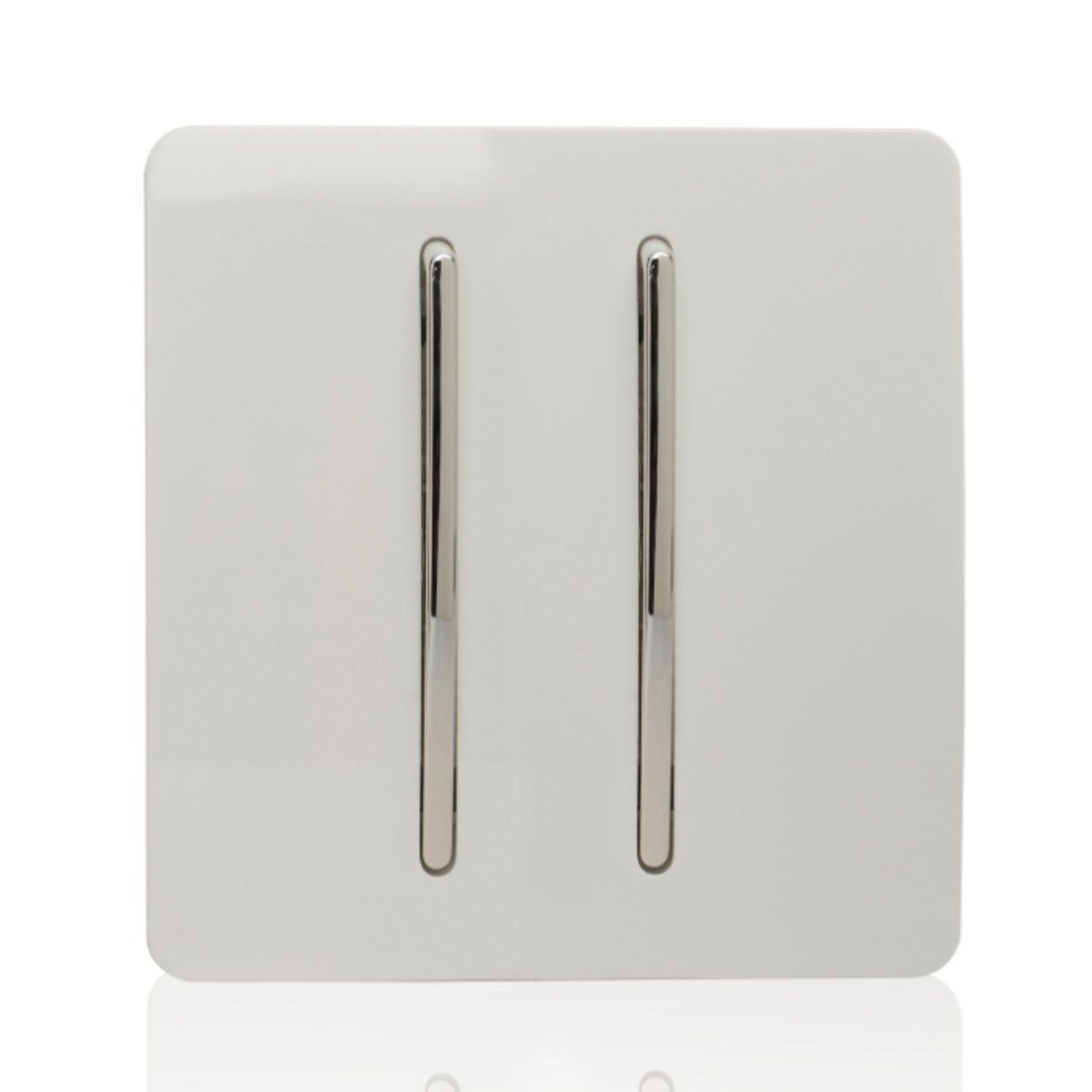 Trendi Artistic Modern Auto Retractive 2 Door Bell Switch White ART-2DBWH