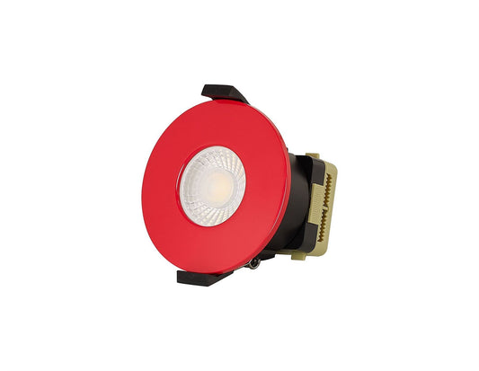 Trendi Switch Dimmable IP65 CCT LED Fire Rated Downlight in Strawberry Red