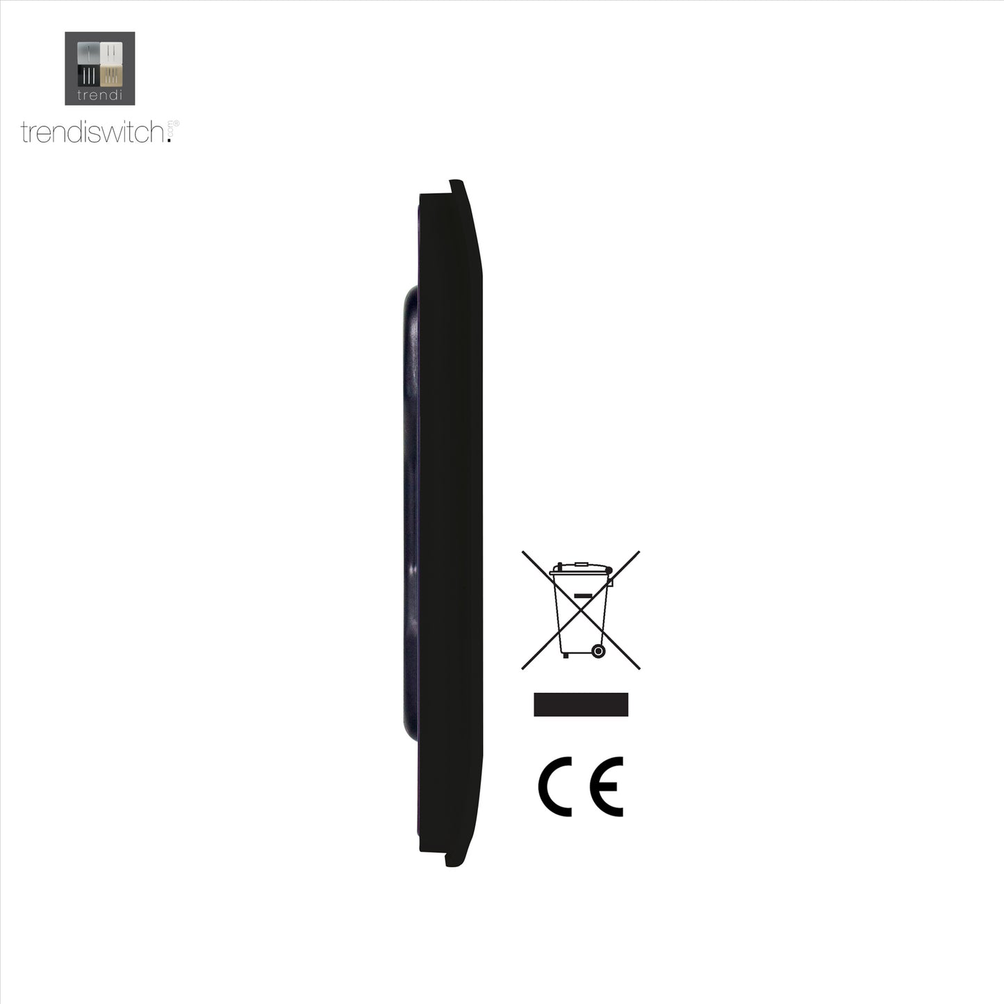 Trendi Switch Artistic Modern Glossy Decorative Screwless Standard Single Wall Blanking Plate for Electrical Sockets, Outlet with Screws in Carbon Fibre - ART-BLKCF