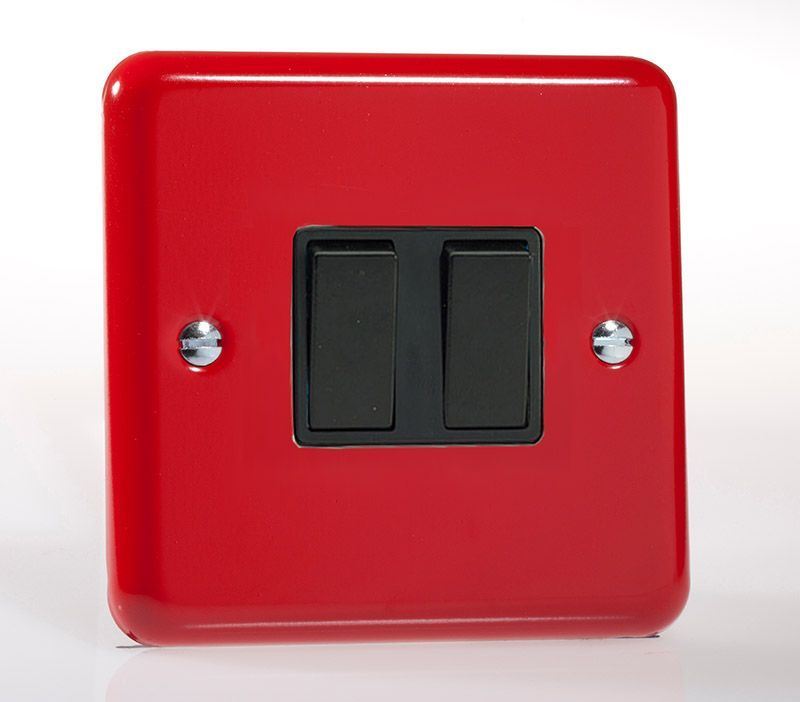 Varilight Pastel 2 Gang 10A 1 or 2 way Rocker Light Switch XY2B.PR