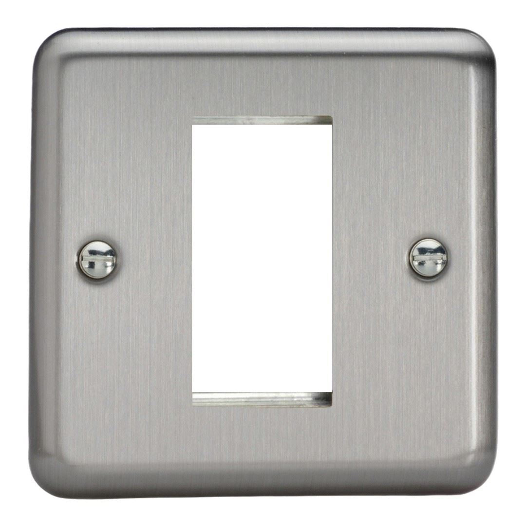 Varilight 1 Gang Datagrid Face Plate (For 1 Data Module) Matt Chrome XSG1