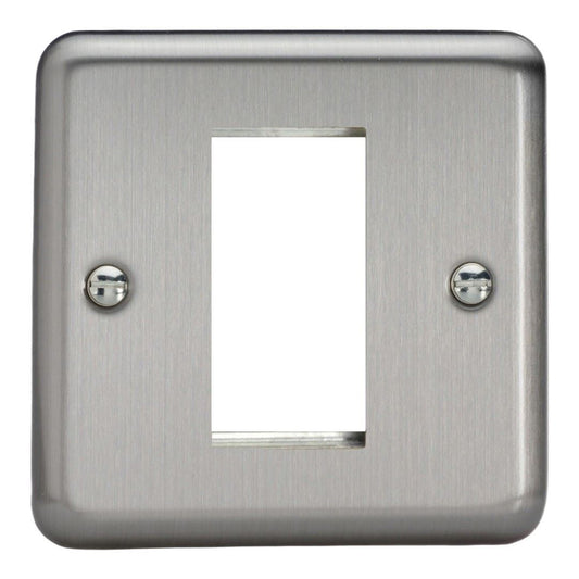 Varilight 1 Gang Datagrid Face Plate (For 1 Data Module) Matt Chrome XSG1
