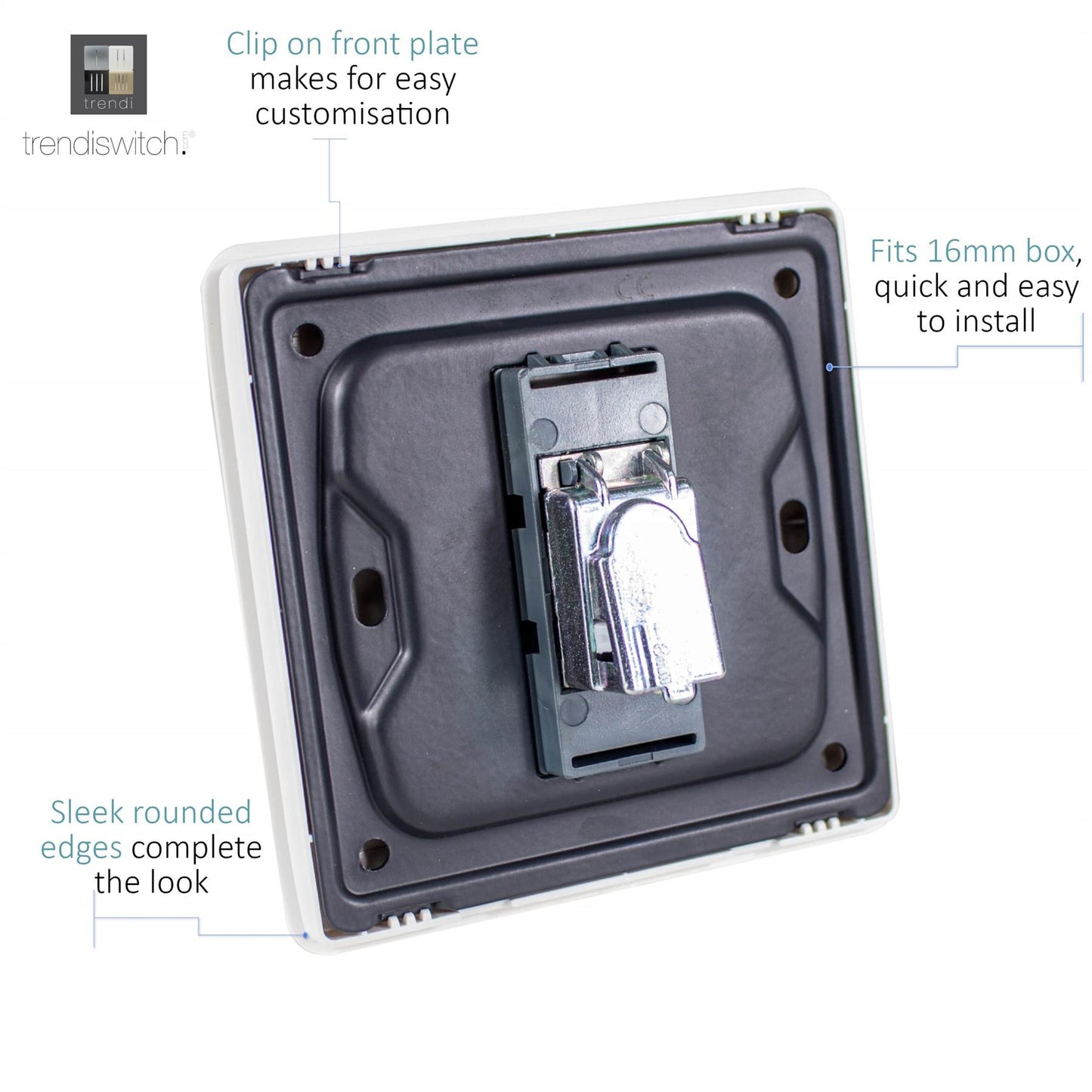 Trendi 1 Gang Artistic Modern Glossy Screwless Television Satellite Socket Copper