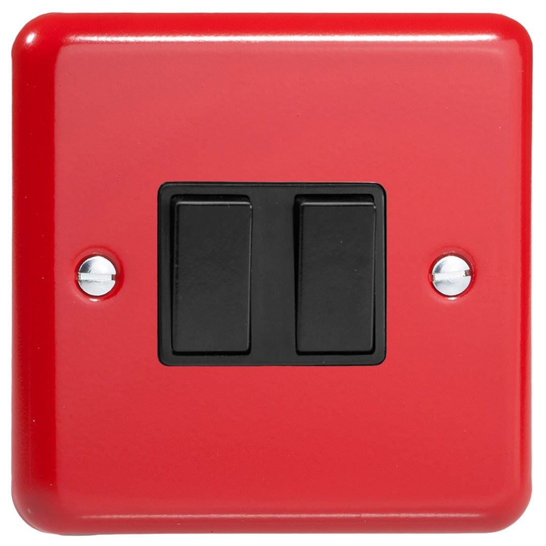Varilight Pastel 2 Gang 10A 1 or 2 way Rocker Light Switch XY2B.PR