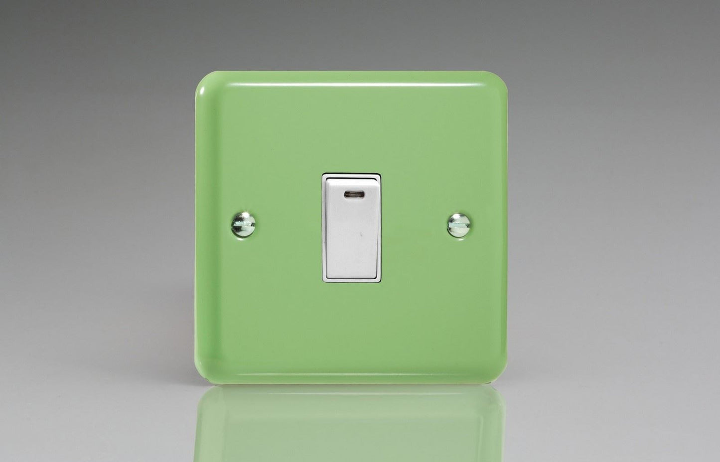 Varilight Pastel 1 Gang 20A Double Pole Rocker Light Switch + Neon Indicator Light Beyrl Green XY20N