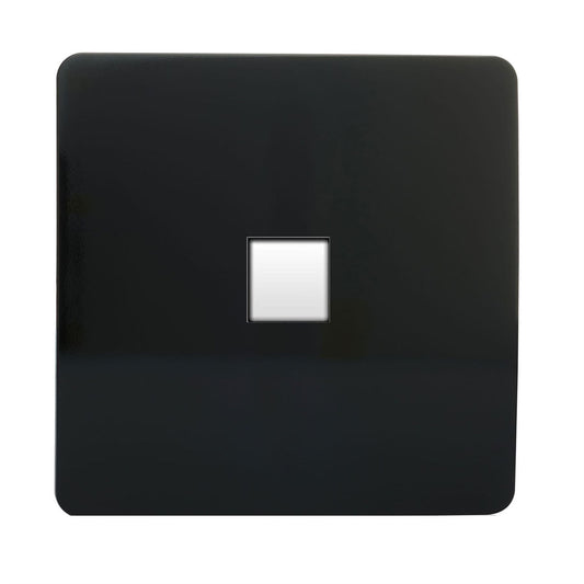 Trendi Switch 1 Gang RJ45 Cat 6 Modern Designer PC Ethernet Socket in Piano Black
