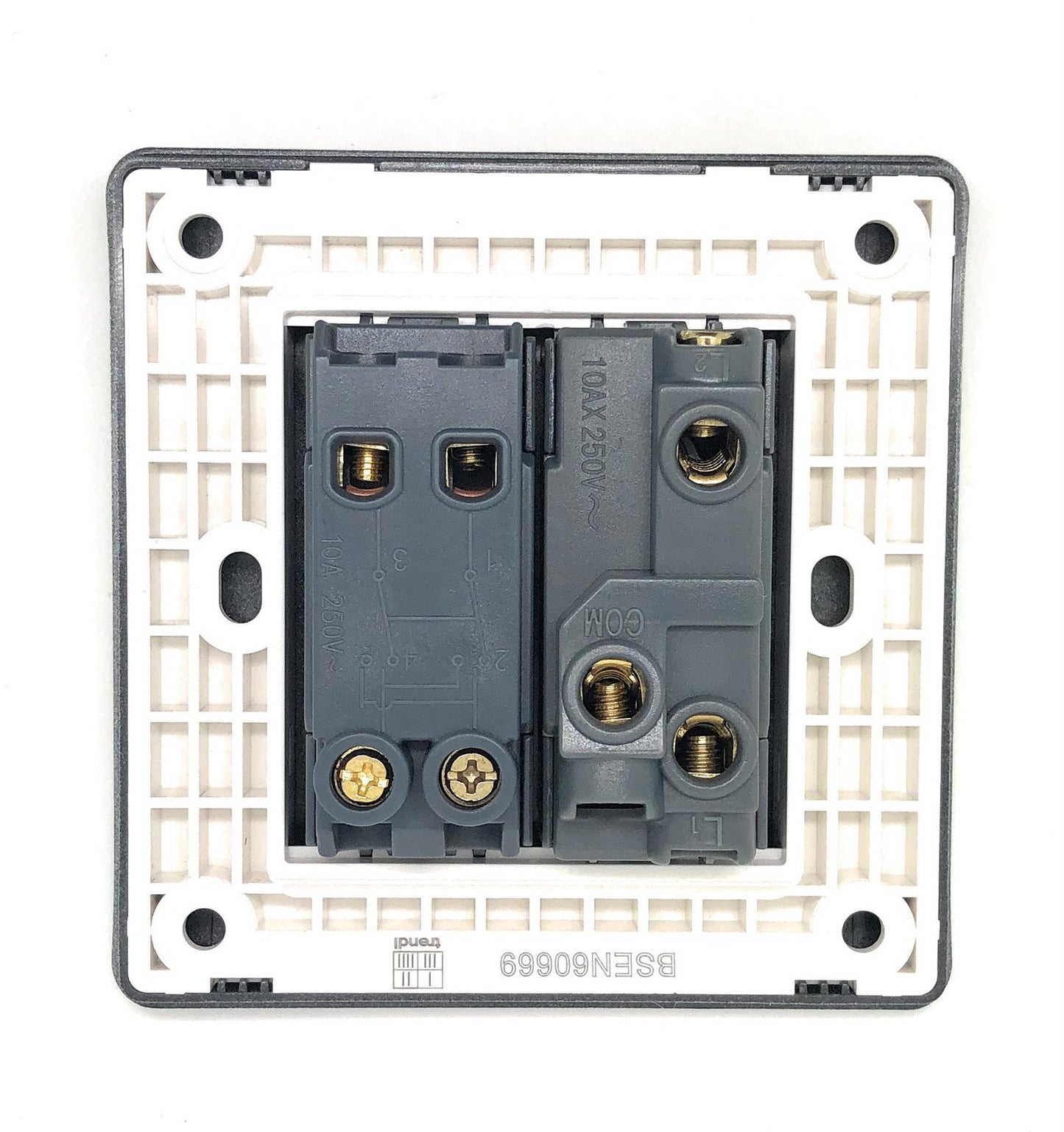 Trendi 2 Gang Rocker Modern Designer Light Switch (1 or 2 way & Intermediate) in Carbon Fibre