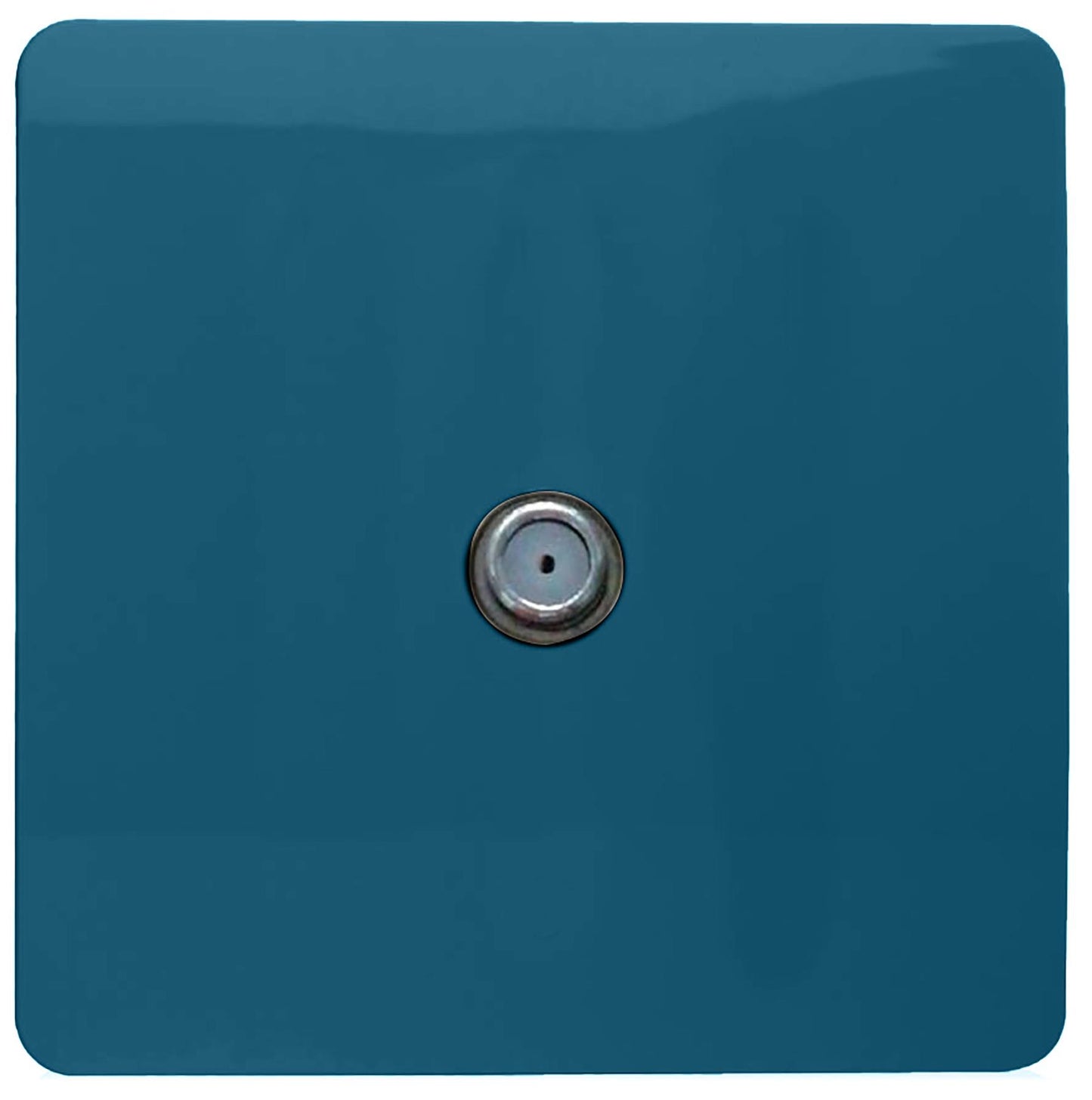 Trendi 1 Gang Artistic Modern Glossy Screwless Television Satellite Socket Ocean Blue