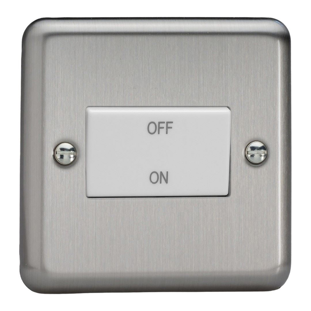 Varilight Fan Isolating Switch (3 Pole) Matt Chrome Finish White Insert XSFIW